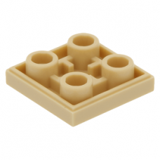 LEGO csempe 2×2 alul négy bütyökkel, sárgásbarna (11203)