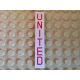 LEGO csempe 1×6 'UNITED' felirat mintával, fehér (34952)