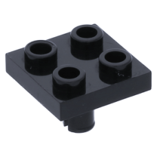 LEGO lapos elem 2x2 alul pin csatlakozóval, fekete (2476)