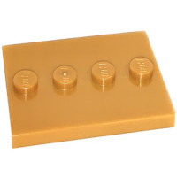 LEGO csempe 4 bütyökkel 3×4, gyöngyház arany (88646)