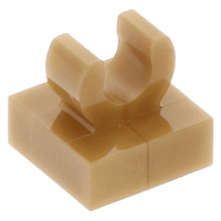 LEGO csempe 1×1 tetején c-alakú fogóval, gyöngyház arany (15712)