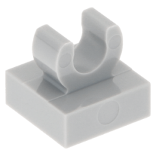 LEGO csempe 1×1 tetején c-alakú fogóval, világosszürke (15712)