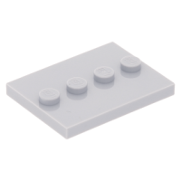 LEGO csempe 4 bütyökkel 3×4, világosszürke (88646)