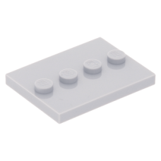 LEGO csempe 4 bütyökkel 3×4, világosszürke (88646)