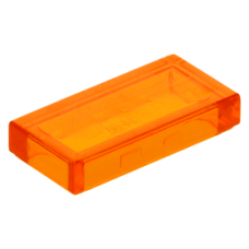 LEGO csempe 1×2, átlátszó narancssárga (3069b)