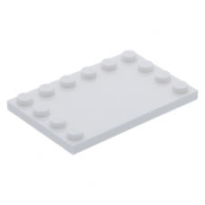 LEGO csempe 4×6 3 szélén bütykökkel, fehér (6180)