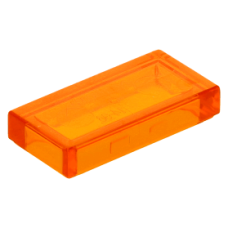 LEGO csempe 1x2, átlátszó narancssárga (3069b)