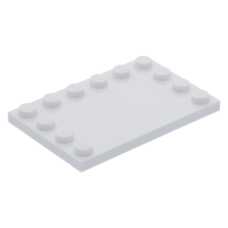 LEGO csempe 4×6 3 szélén bütykökkel, fehér (6180)