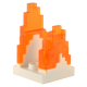 LEGO láng 2×2 lapos elem alapon, fehér-átlátszó narancssárga (41685)