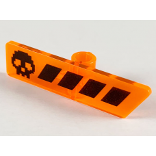 LEGO játéktábla mintával, átlátszó neon narancssárga (65191)