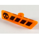 LEGO játéktábla mintával, átlátszó neon narancssárga (65191)