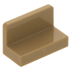 LEGO fal elem 1 x 2 x 1 lekerekített sarkokkal, sötét sárgásbarna (4865b)