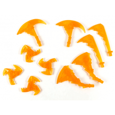 LEGO fegyvercsomag 10db (kardok, sarlók, dobócsillagok), átlátszó narancssárga (73766)