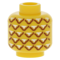 LEGO fej ananász mintával, sárga (15829)