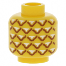 LEGO fej ananász mintával, sárga (15829)