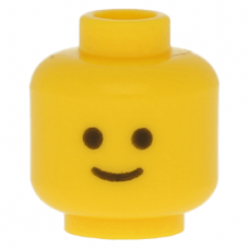 LEGO férfi/női fej mosolygós arc mintával, sárga (9336) --- Debrecenben raktáron!