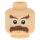 LEGO férfi fej bajusz és szemüveg mintával (Flitwick, HP), világos testszínű (92805)