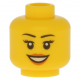 LEGO női fej mosolygó arc mintával, sárga (11842)