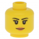 LEGO női fej mosolygó arc mintával, sárga (10261)