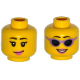 LEGO női fej kétarcú napszemüveges arc mintával, sárga (20068)