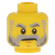 LEGO férfi fej szakáll mintával, sárga (19407)