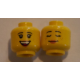LEGO női fej kétarcú nevető/alvó arc mintával, sárga (21463)