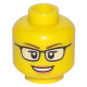 LEGO női fej szemüveg mintával, sárga (26880)