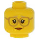 LEGO női fej szemüveg mintával (nagymama), sárga (26848)