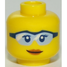 LEGO női fej szemüveg mintával, sárga (29490)