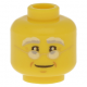 LEGO férfi fej szemüveg és fehér szemöldök mintával, sárga (32909)