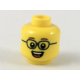 LEGO férfi/fiú fej szemüveg és nevető száj mintával, sárga (39135)