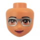 LEGO Friends női fej szemüveg mintával, testszínű (37588)