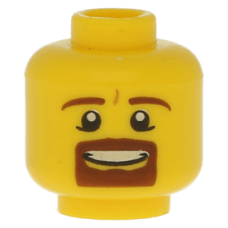 LEGO férfi fej körszakáll mintával, sárga (12784)