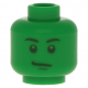 LEGO férfi fej mosolygós arc mintával, zöld  (88831)