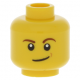 LEGO férfi fej mosolygós arc mintával, sárga (14807)