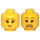 LEGO női fej kétarcú mosolygó/ijedt arc mintával, sárga (23177)