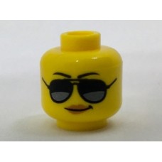 LEGO női fej napszemüveg mintával, sárga (29966)