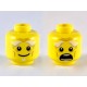 LEGO férfi fej kétarcú mosolygó/ijedt arc mintával, sárga (34653)