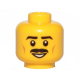 LEGO férfi fej bajusz mintával, sárga (36346)