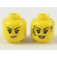 LEGO női fej olajfolt/sárfolt mintával, sárga (38285)