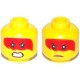 LEGO női fej kétarcú piros haj mintával (Harumi), sárga (39059)