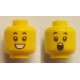LEGO női fej kétarcú mosolygó/meglepett arc mintával, sárga (69191)