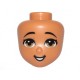 LEGO Friends női fej, középsötét testszínű (72419)