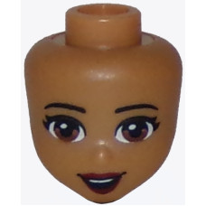 LEGO Friends női fej, középsötét testszínű (37591)