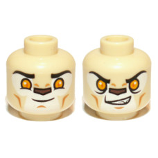 LEGO fej oroszlánfej mintával (Laval, Chima), sárgásbarna (12771)
