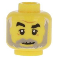 LEGO férfi fej szakáll mintával, sárga (38319)
