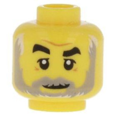 LEGO férfi fej szakáll mintával, sárga (38319)