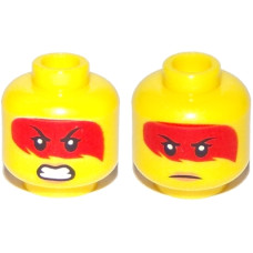 LEGO női fej kétarcú piros haj mintával (Harumi), sárga (39059)