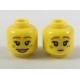 LEGO női fej kétarcú mosolygó/szomorú arc mintával, sárga (38201)