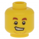 LEGO férfi fej vigyorgó arc mintával, sárga (38476)